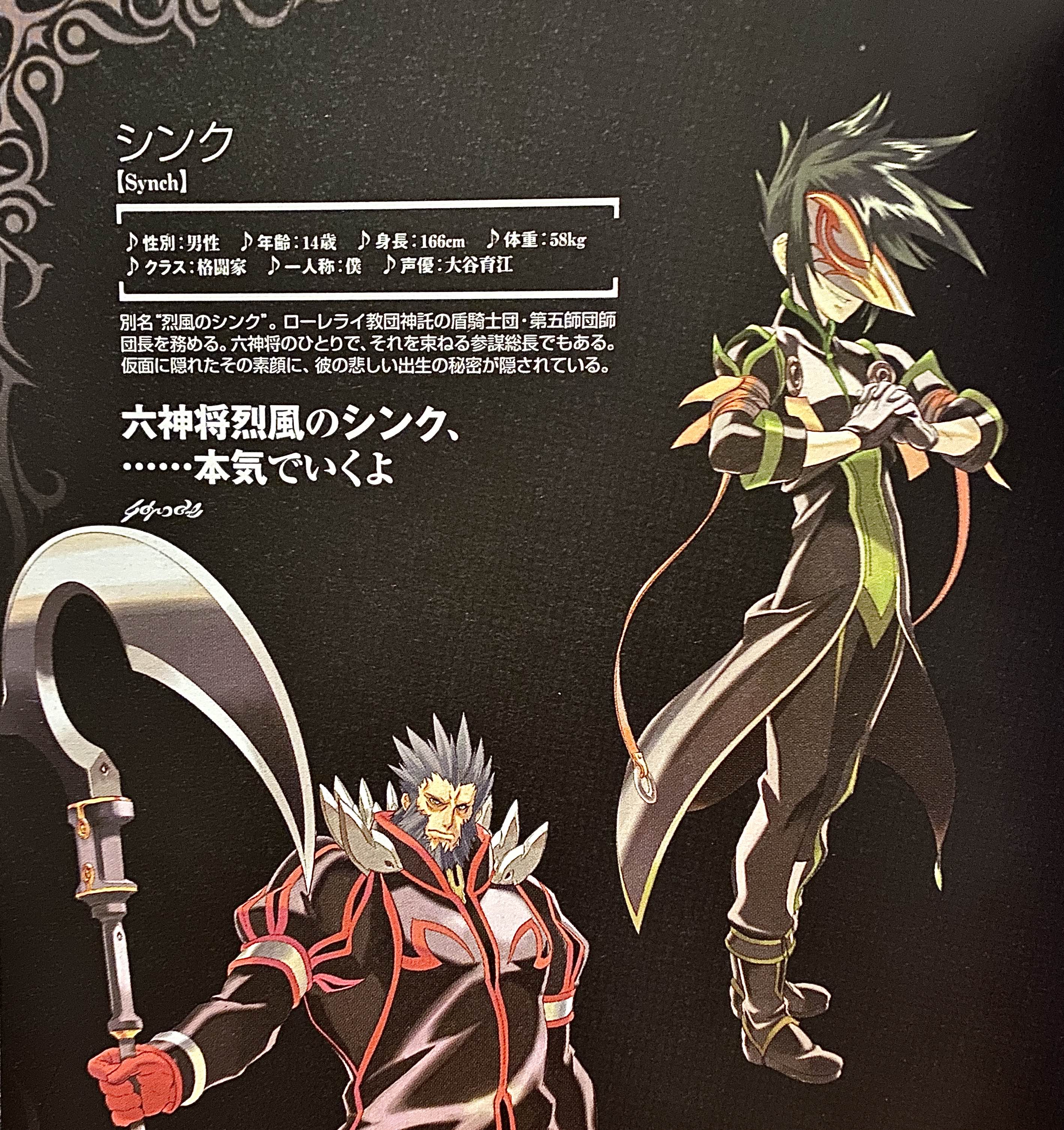 Sync's profile in the beginning of the PS2 Perfect Guide